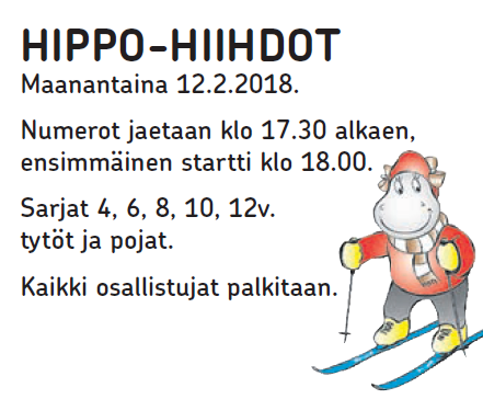 Hippo-hiihdot ma 12.2.2018 klo 18